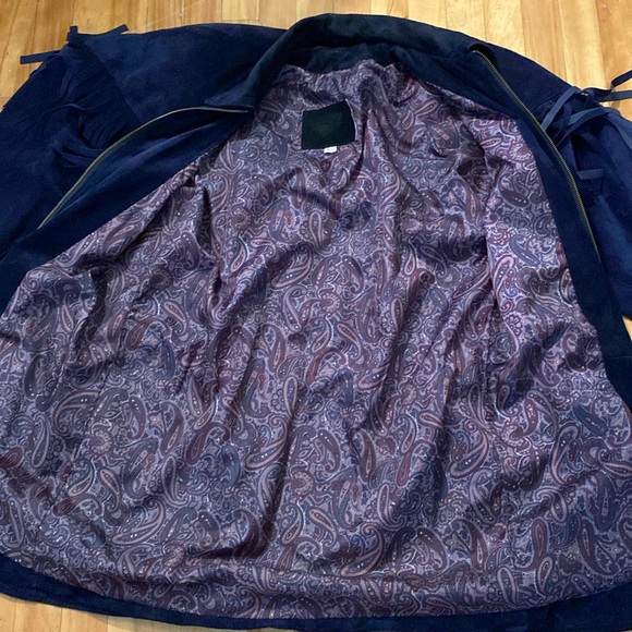 Vintage leather suede fringe jacket size M - Picture 15 of 17